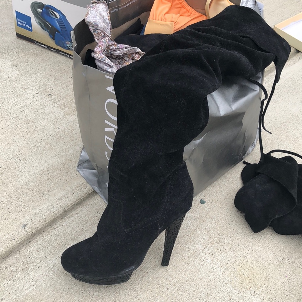 Genuine Suede Thigh High Boots